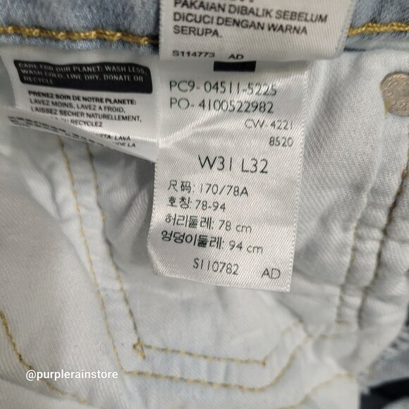 Levi's Jeans 31x32 Measures 30x31 Slim Fit 511 Light Wash Hipster Streetwear - Picture 6 of 12